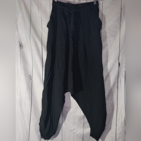 Free People Pants - Free People Black Harem Cotton Boho Pants Size S